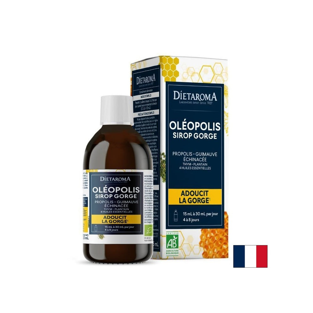 Système respiratoire - Oléopole (sirop à base de plantes avec propolis et huiles essentielles), 125 ml