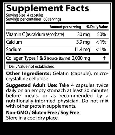 Meilleurs types de collagène 1 et 3/500 mg - 240 capsules