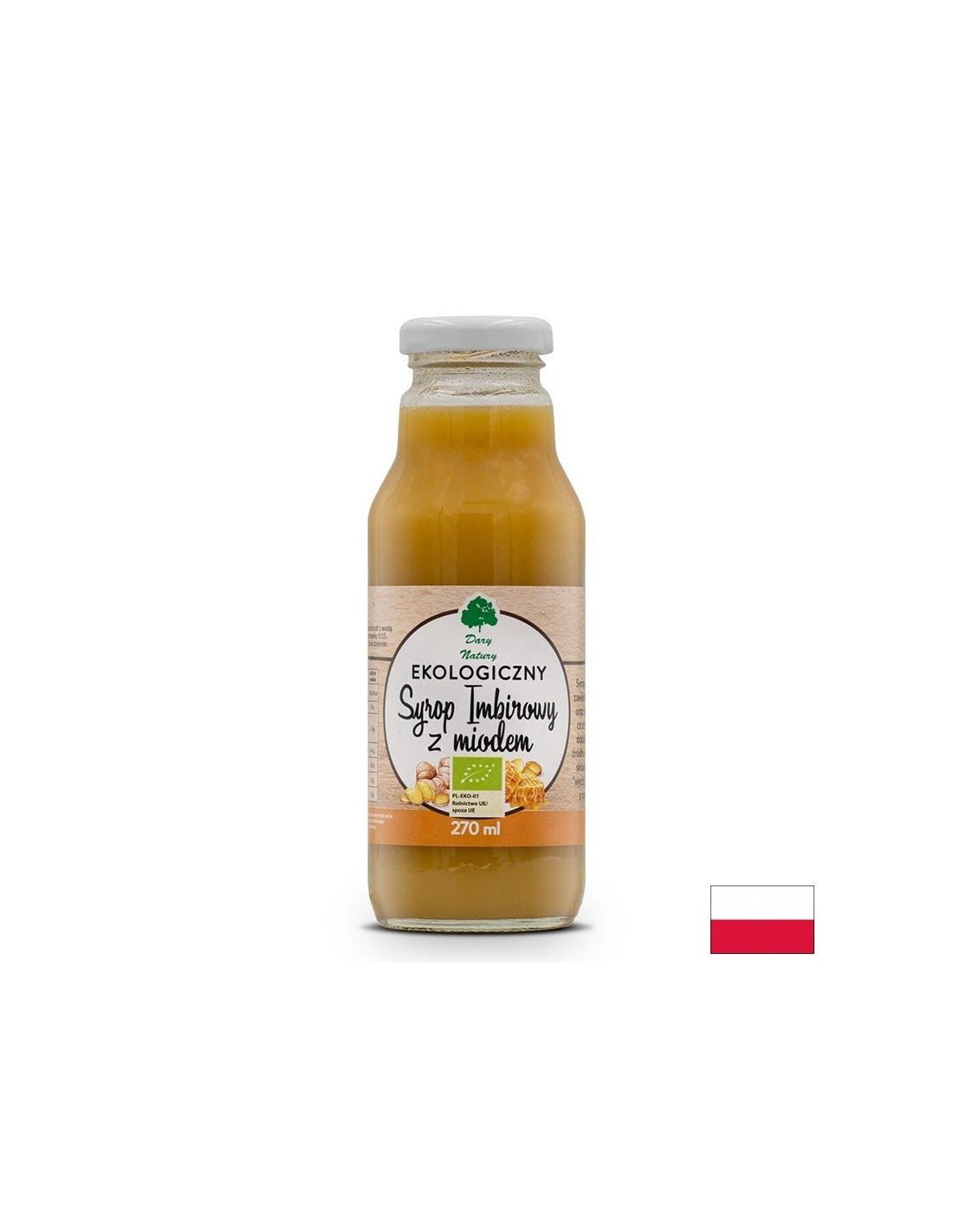 Sirop de gingembre biologique avec miel pour ajouter aux boissons - santé gastro-intestinale et immunité, 270 ml, 14 portions