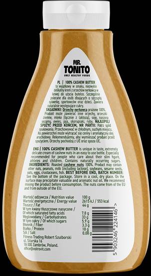 M. Tonito/beurre de cajou lisse 400 grammes