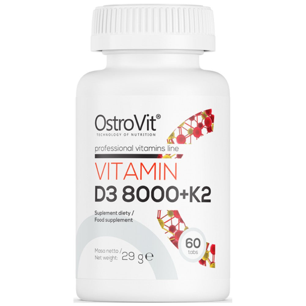 Vitamine D3 8000 + K2 200 mcg 60 comprimés