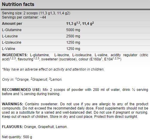 Xtreme Anticatabolix/BCAA + Mélange de glutamine - 500 grammes