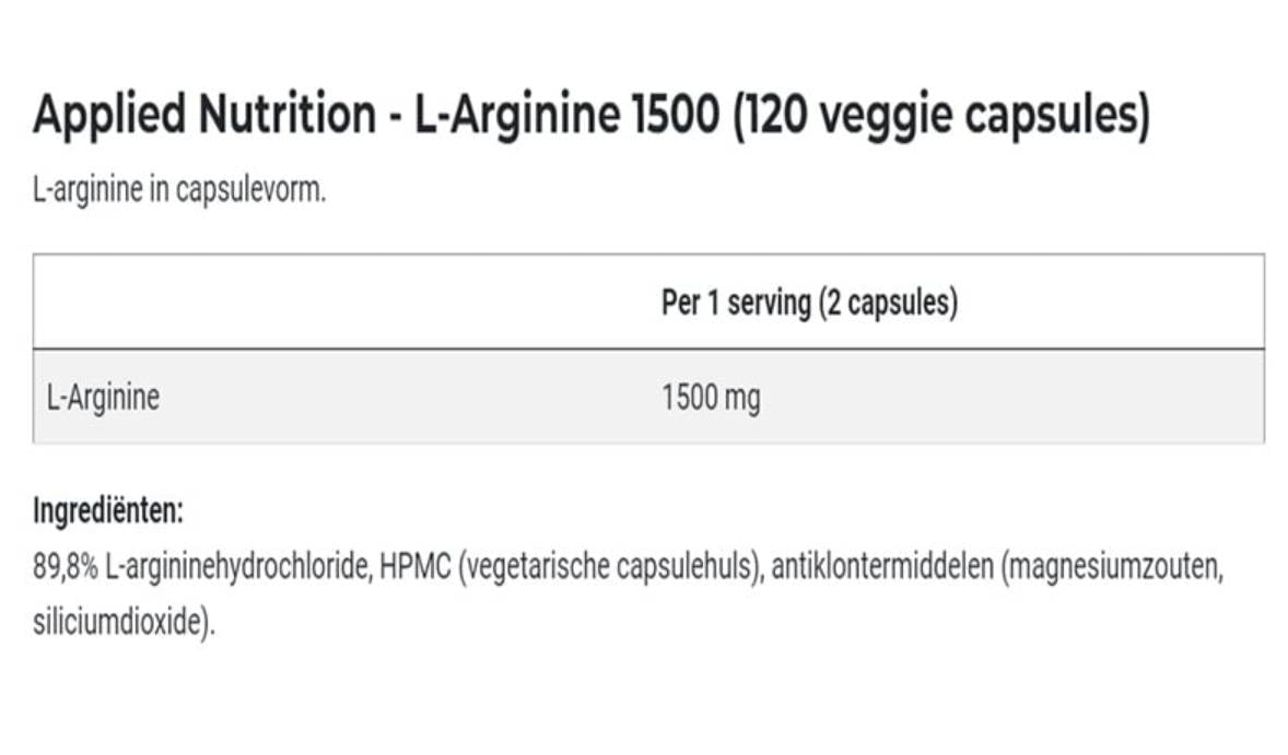 L-arginine 1500 - 120 capsules