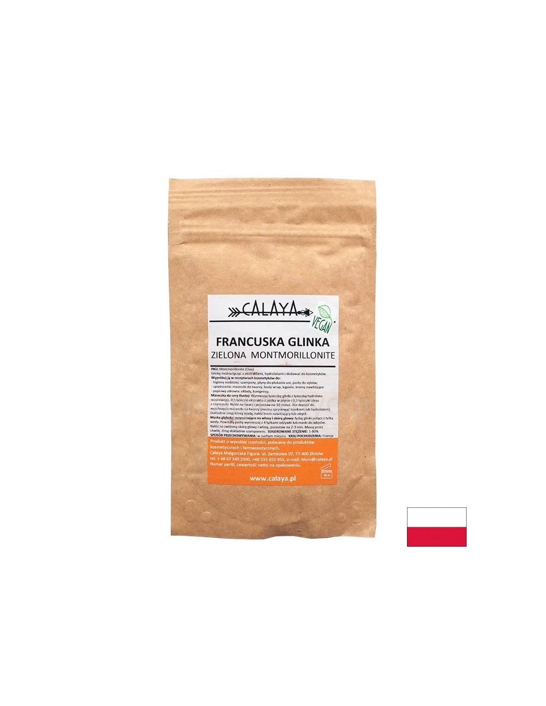 Montmorillonite française Argile verte, 100 g de poudre