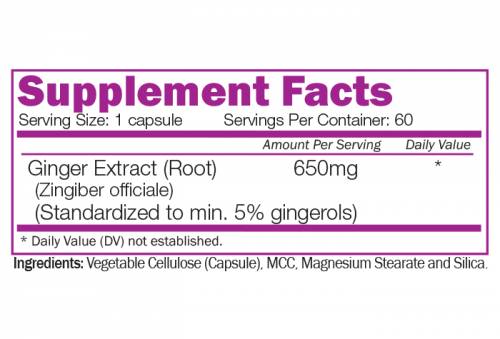 Extrait de racine de gingembre 650 mg - 60 capsules
