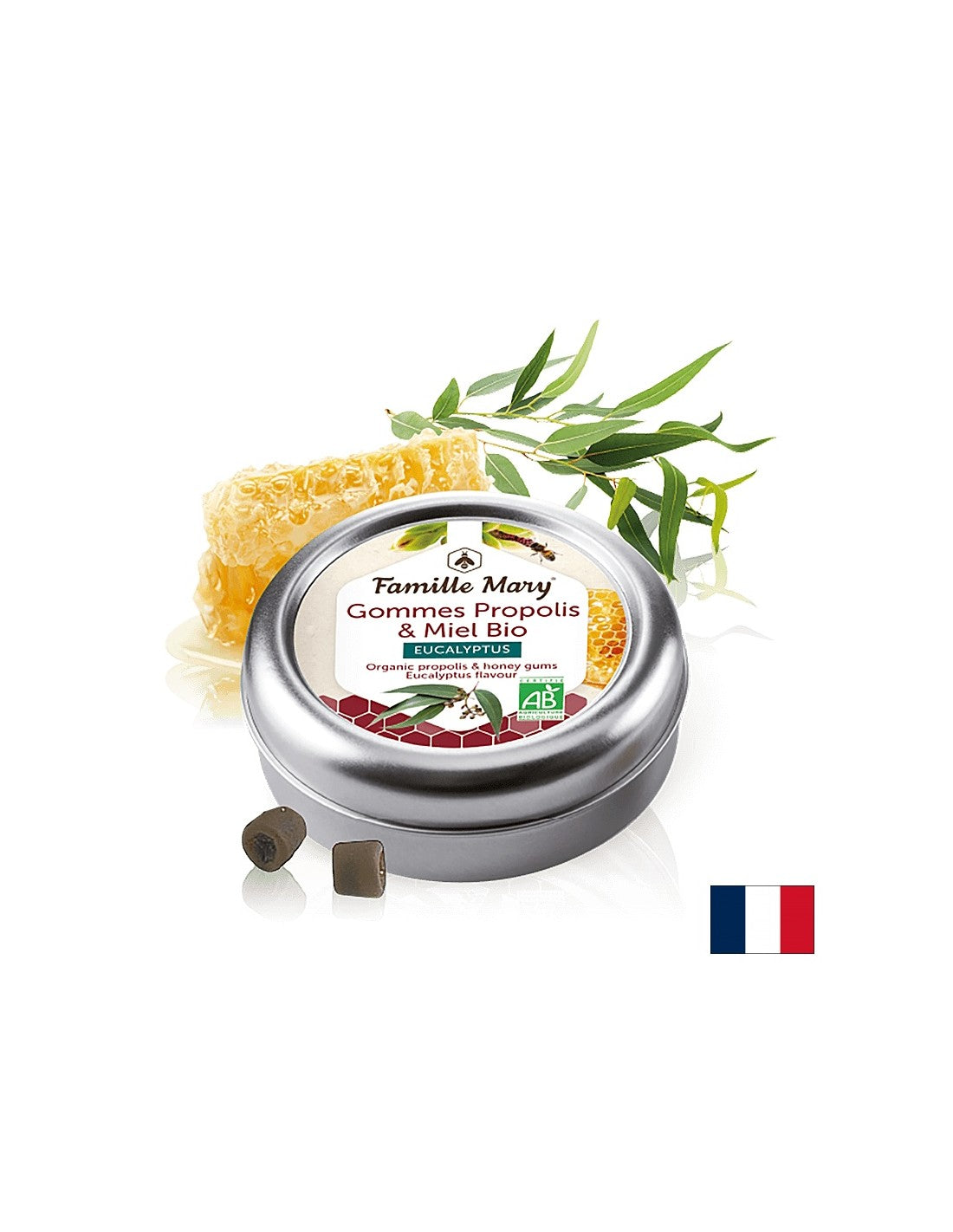 Sucettes avec propolis, miel biologique et eucalyptus