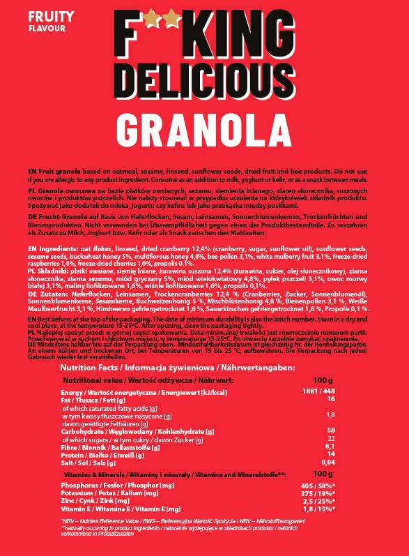F ** roi délicieux granola | Fruité - 300 grammes