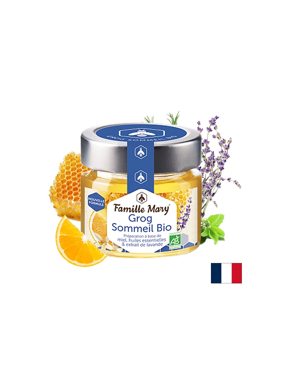 Grog avec du miel avec des huiles essentielles et un extrait de lavande biologique, 100 g