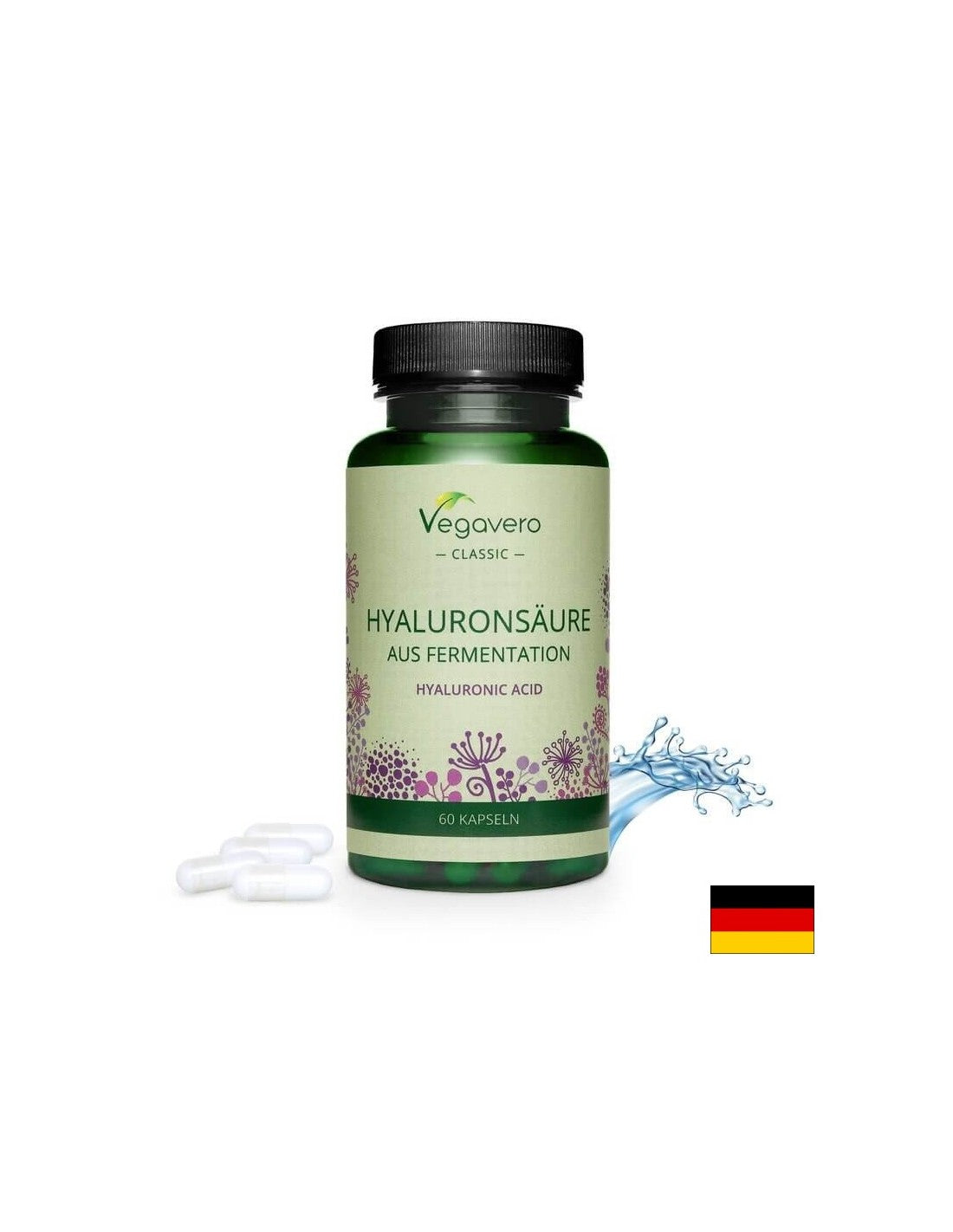 Acide hyaluronique, 60 capsules, 100 % végétalien <tc>Vegavero</tc>