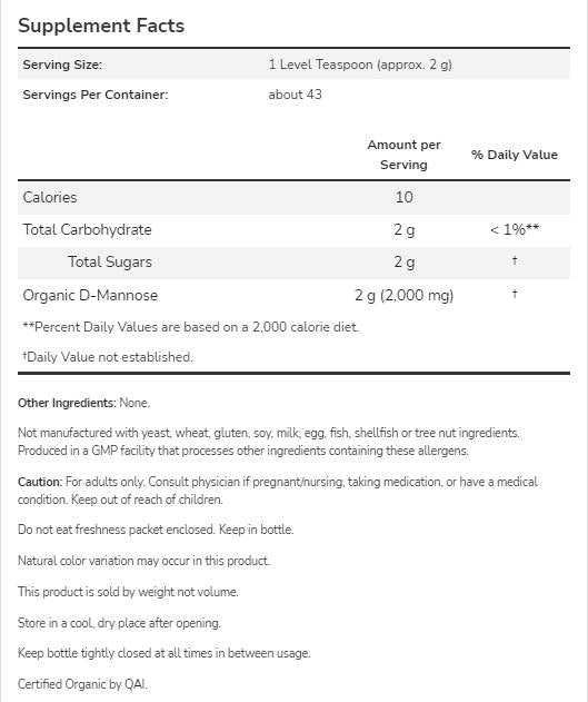 Poudre D-mannose - 85 grammes