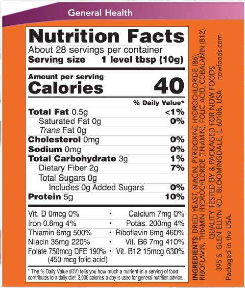 Poudre de levure nutritionnelle - 284 grammes
