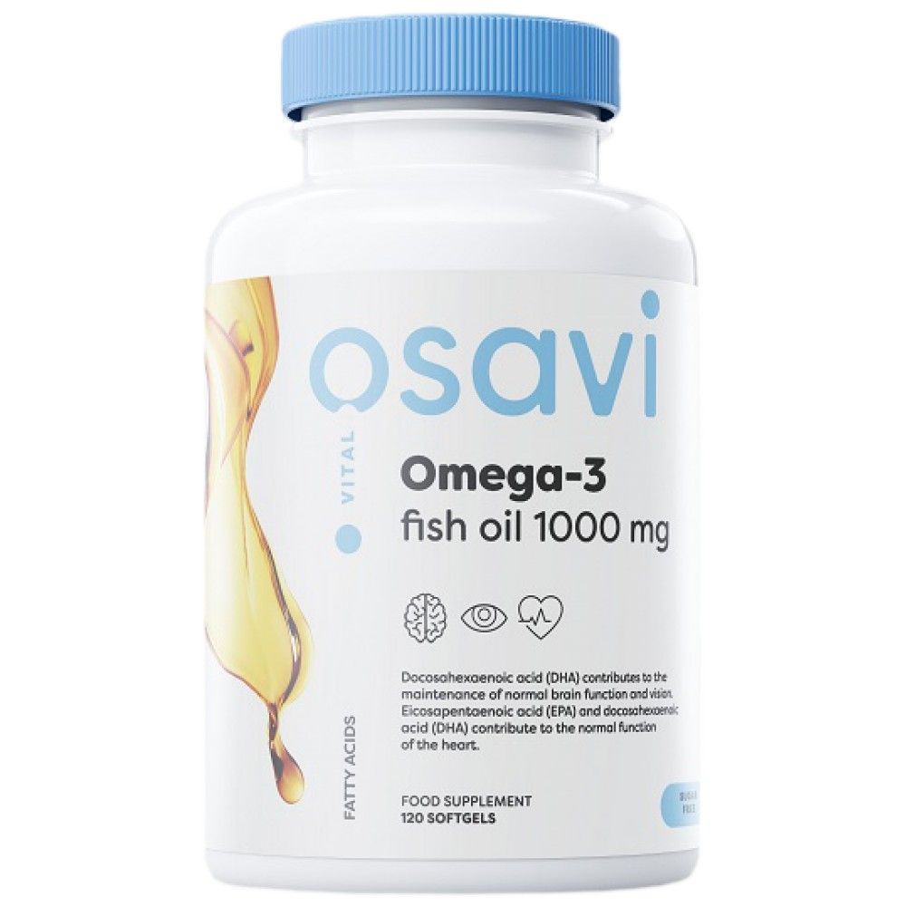 Omega 3 huile de poisson 1000 mg/saveur de citron - 120 capsules de gel