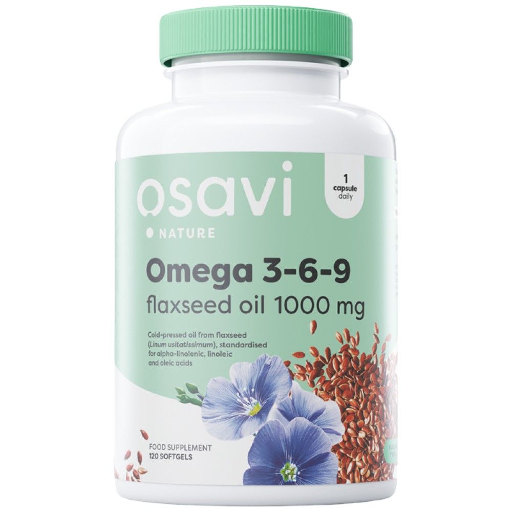 Omega 3-6-9 Huile de lin 1000 mg - 120 softgels