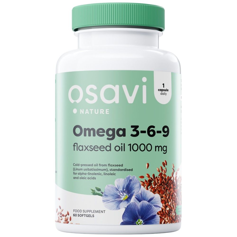 Omega 3-6-9 Huile de lin 1000 mg - 60 softgels