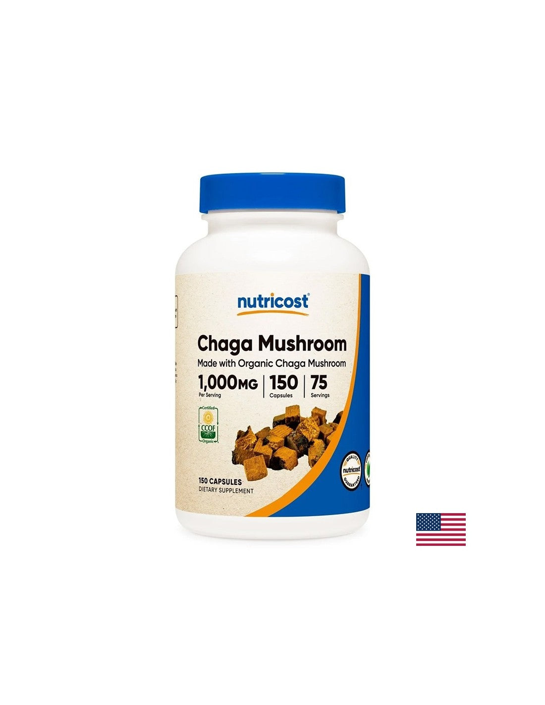 Immunité et énergie - Chaga Extrait 500 mg, 150 capsules