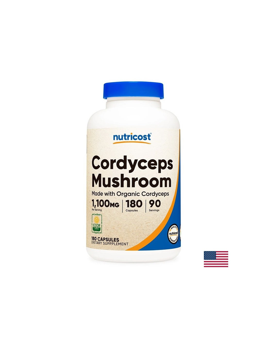 Immunité et énergie - Cordyceps, 550 mg x 180 capsules