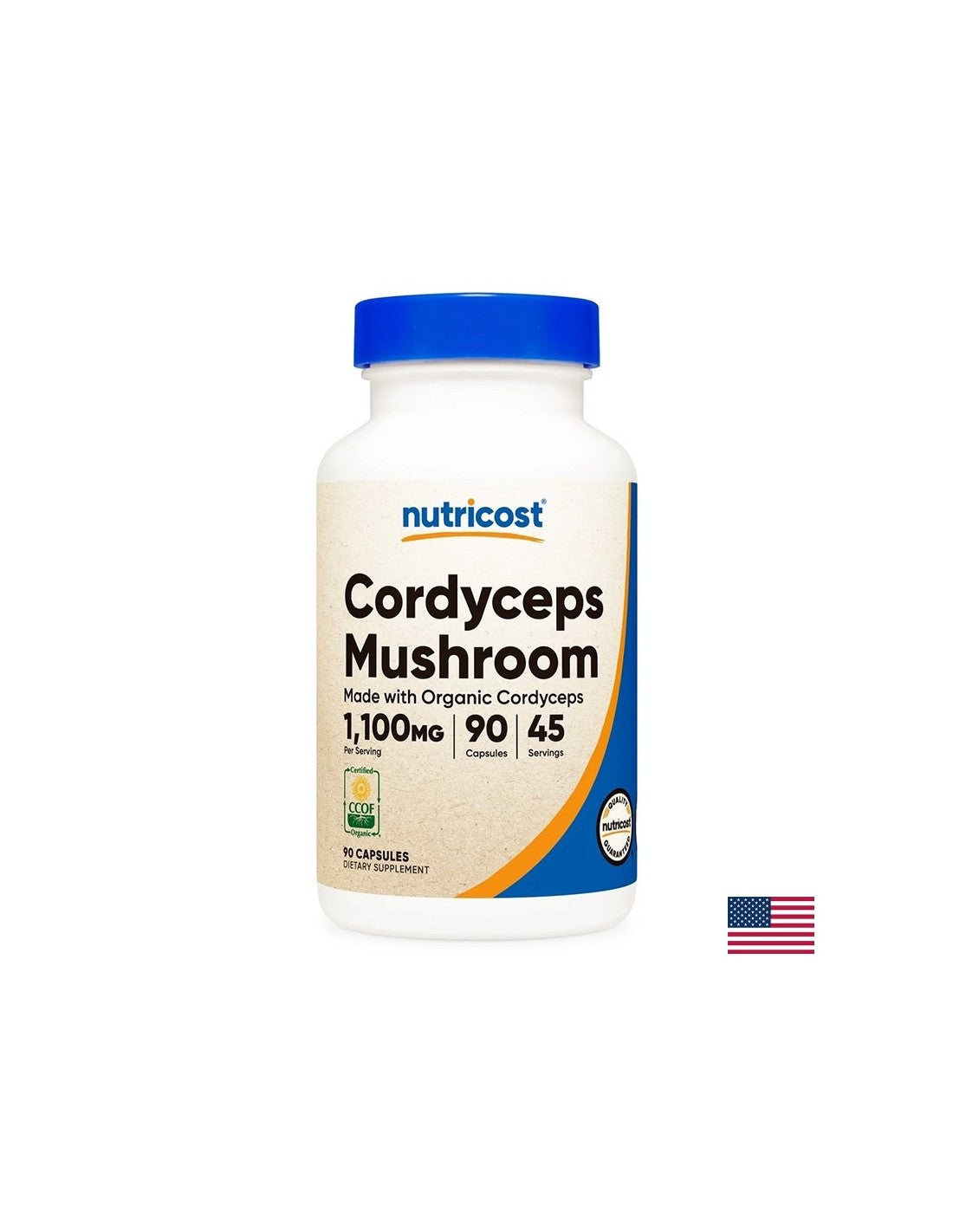 Immunité et énergie - Cordyceps, 550 mg x 90 capsules