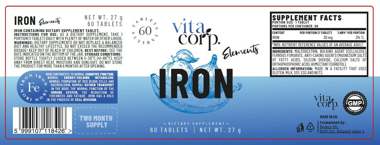 Iron 30 mg - 60 comprimés