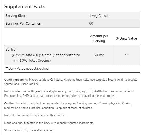 Safran 50 mg - 60 capsules