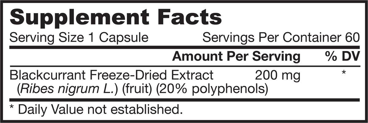Extrait de cassis 200 mg 60 capsules