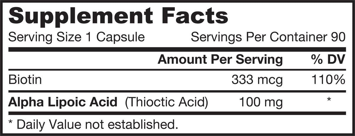 Acide lipoïque alpha 100 mg - 90 capsules