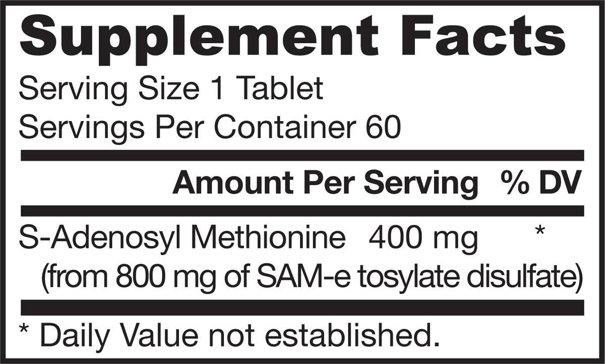 SAM-e 400 mg - 60 Tablets - Nutra Best Europe