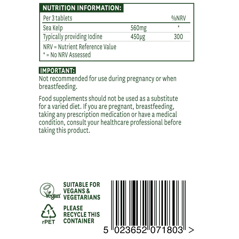 Kelp de mer (iode - 150 mcg) 180 comprimés natures