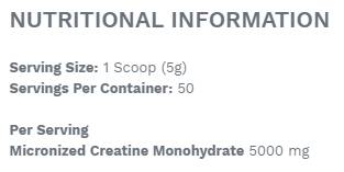 Créatine monohydrate - 250 grammes