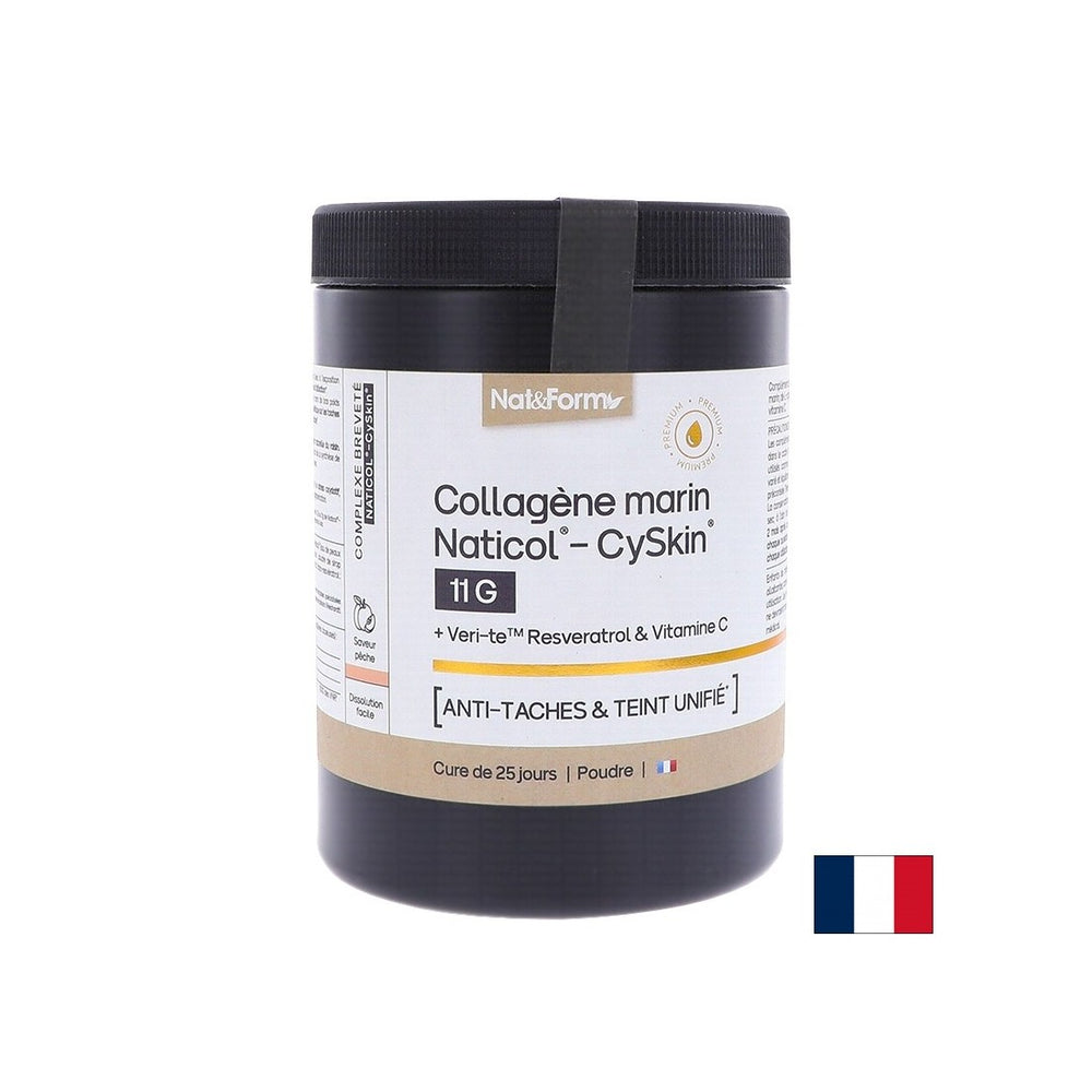 Collagène marin hydrolysé Naticol® - Cyskin® + L-cystéine, trans-resveratrol et vitamine C, 365 g de poudre