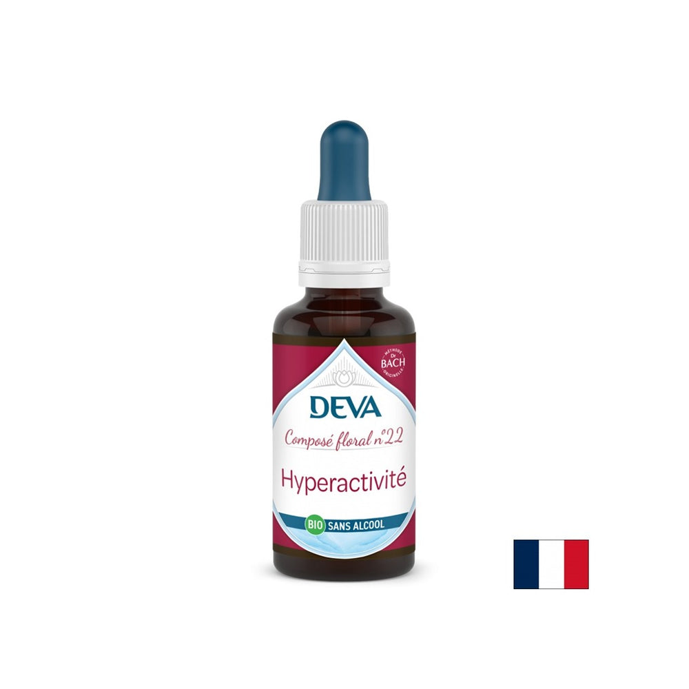 Hyperactivité, Essences florales, bachs n ° 22 (sans alcool), 30 ml