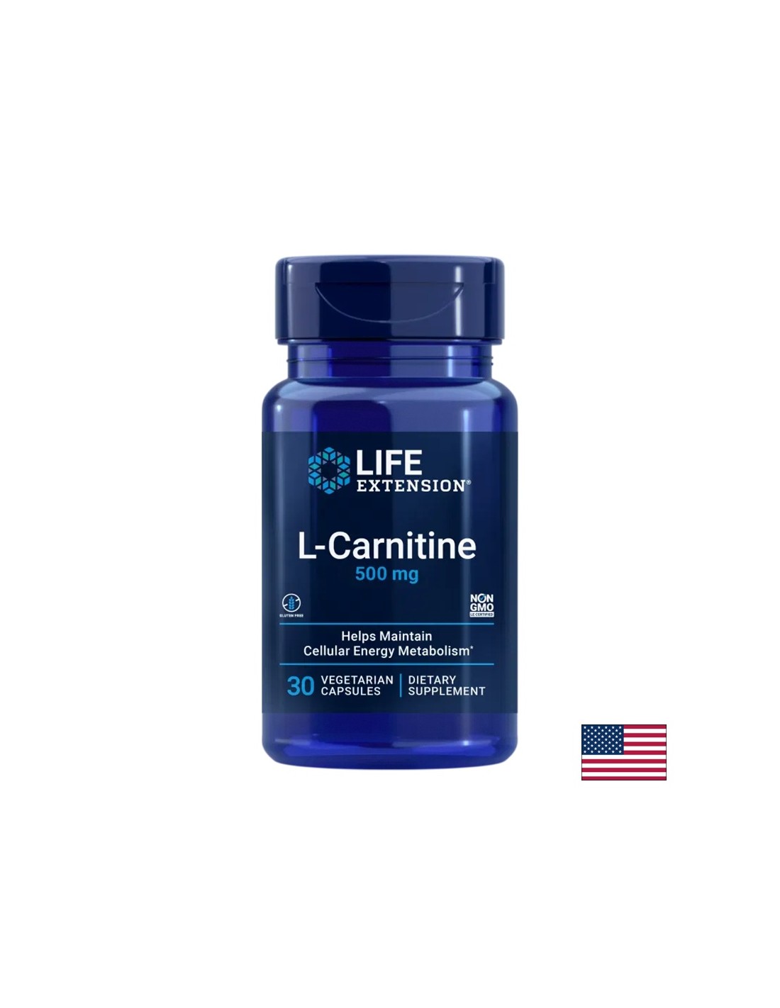 Santé cellulaire et système nerveux - L-carnitine (tartrate), 500 mg x 30 capsules