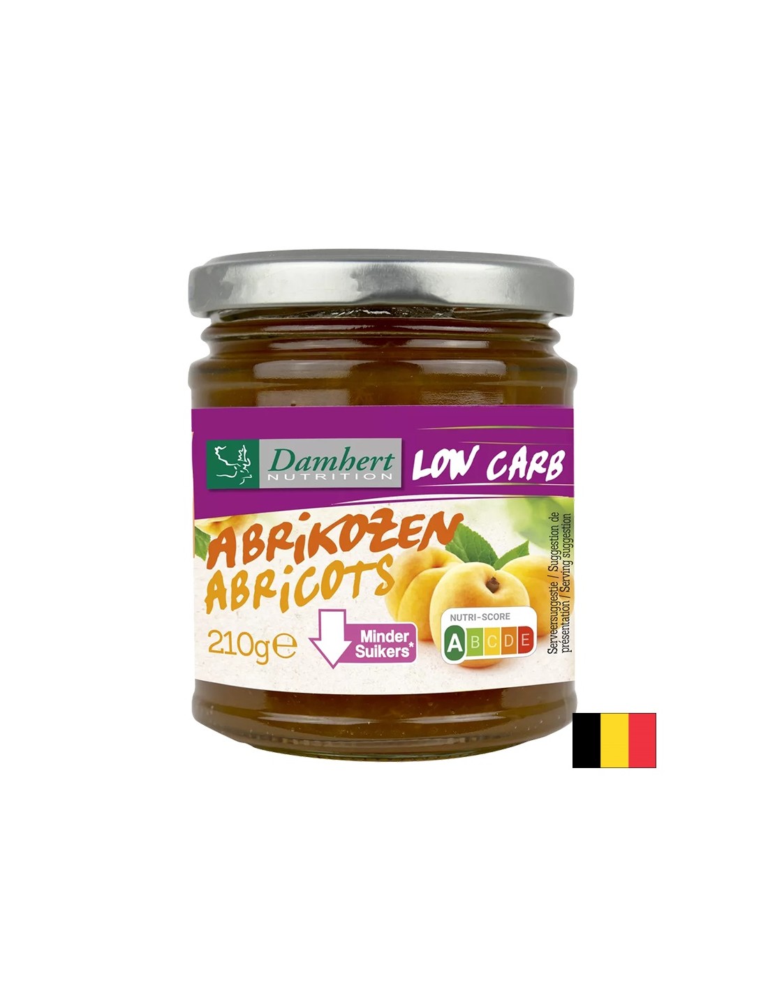 Confiture d'abricot (faible en glucides et sucres), 210 g