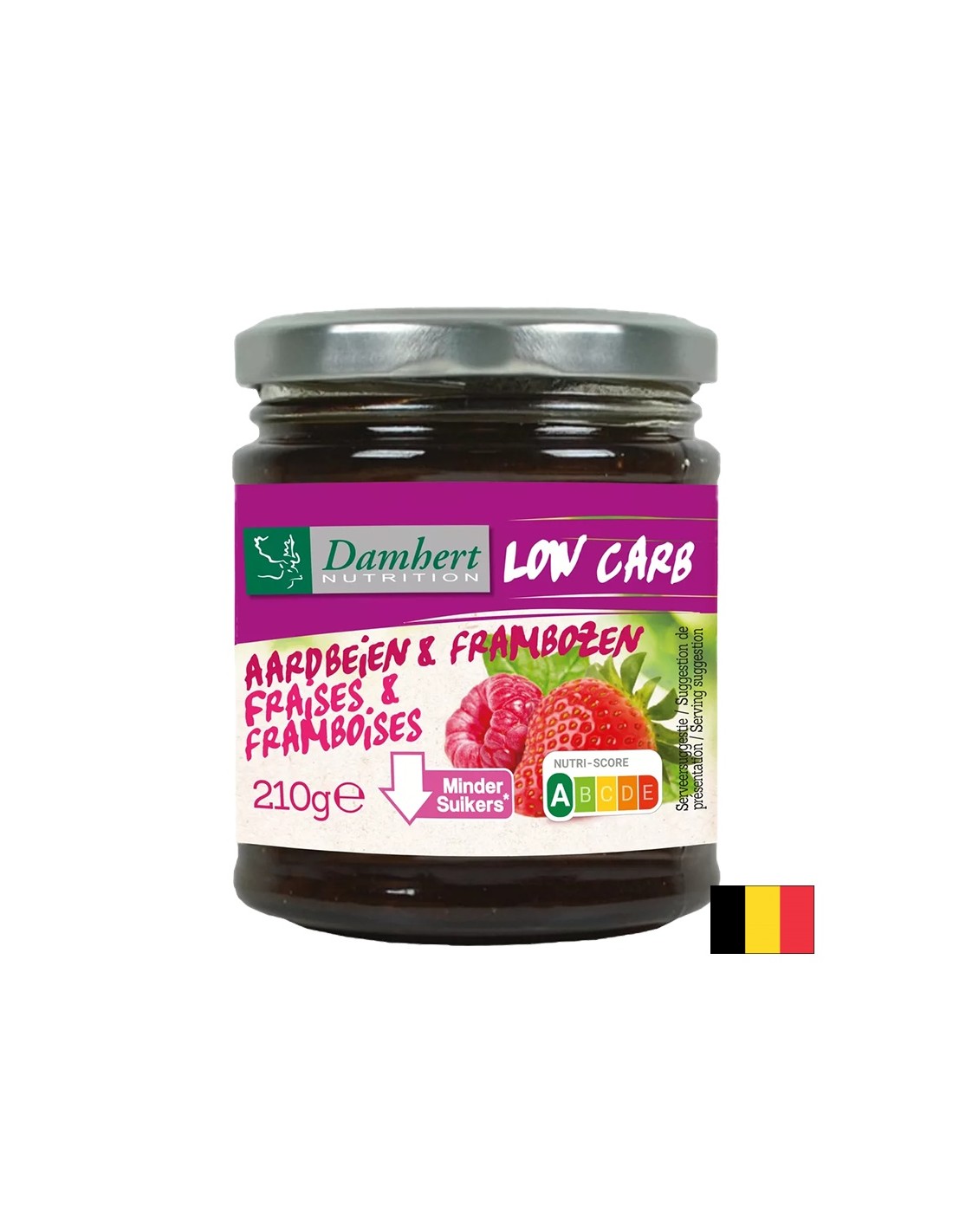 Bail de framboise et de fraise à faible teneur en sucre et en glucides, 210 g