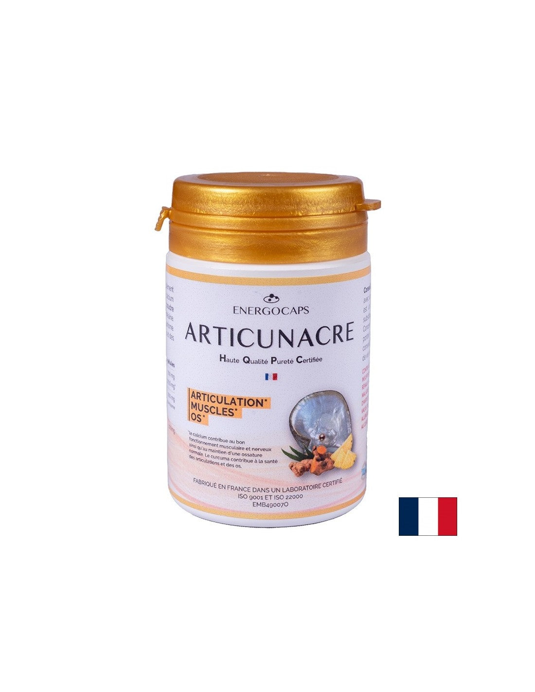Os et articulations - Mère de l'huître des perles + curcuma et bromélaïne, 60 capsules