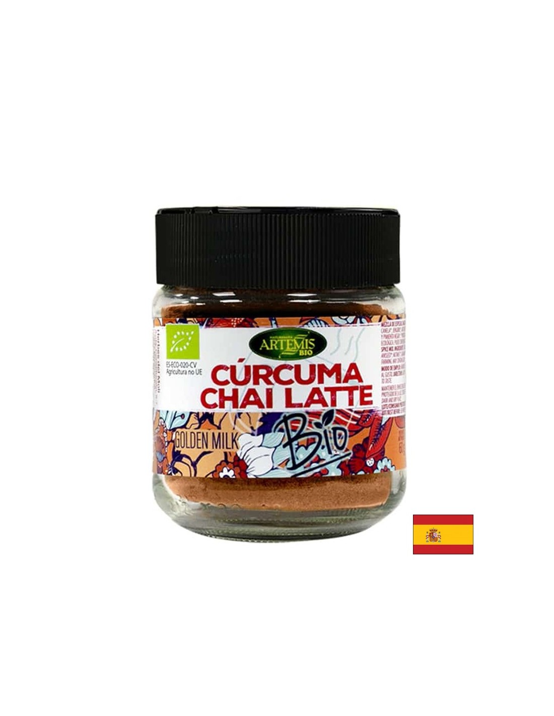 Pour les boissons aromatives - Mélange à base de plantes Curcuma Chai Latte - avec curcuma, cardamome et autres épices biologiques, 60 g, poudre