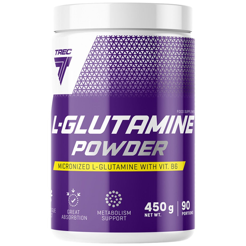 Poudre de L-glutamine | Glutamine micronisée avec de la vit. B6 - 450 grammes