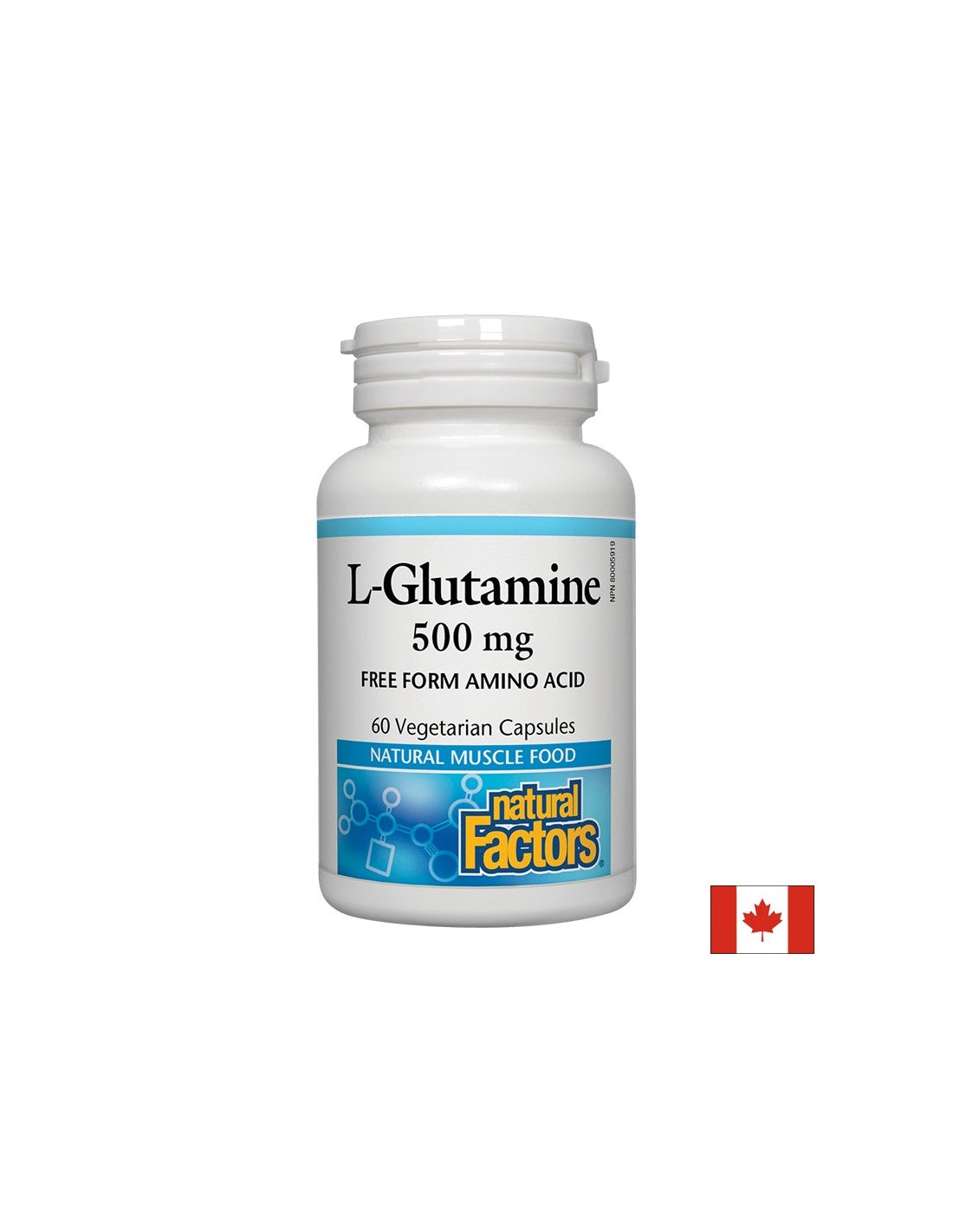 Pour la barrière intestinale et la fonction musculaire - L-glutamine, 500 mg, 60 capsules <tc>Natural Factors</tc>