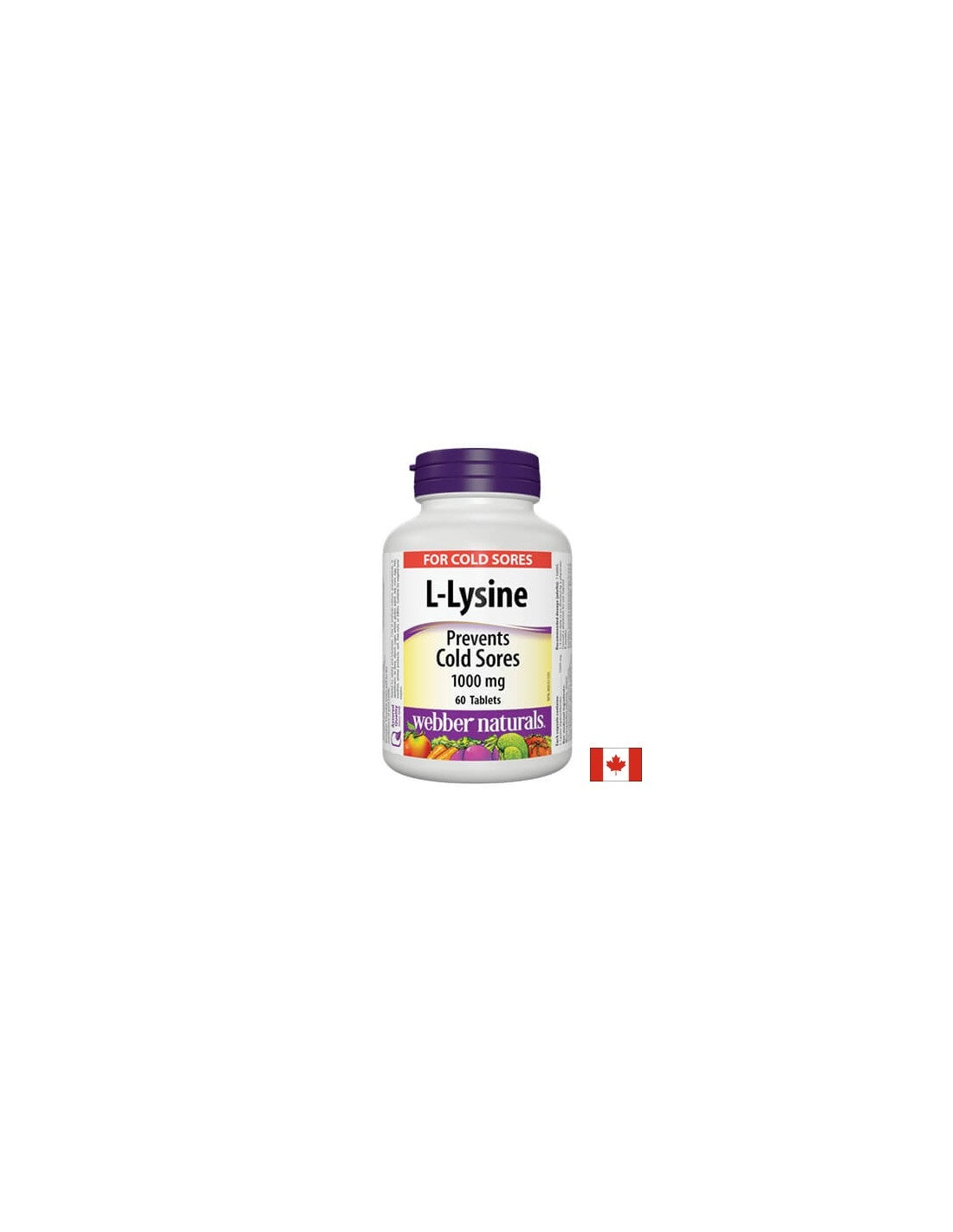 L-Lysine/L-Lysine 1000 mg x 60 comprimés <tc>Webber Naturals</tc>