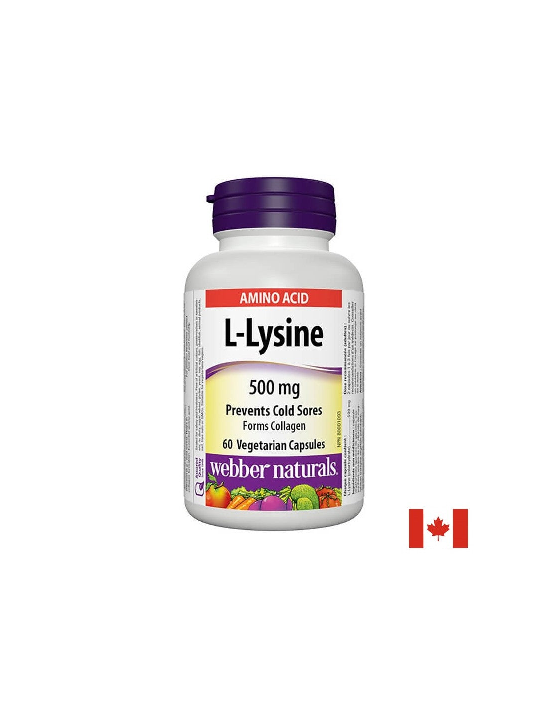 L-lysine 500 mg - l-lysine - système immunitaire, 60 capsules