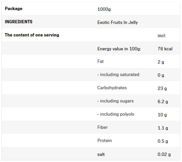 Frulove en gelée | Fruits exotiques 1000 grammes