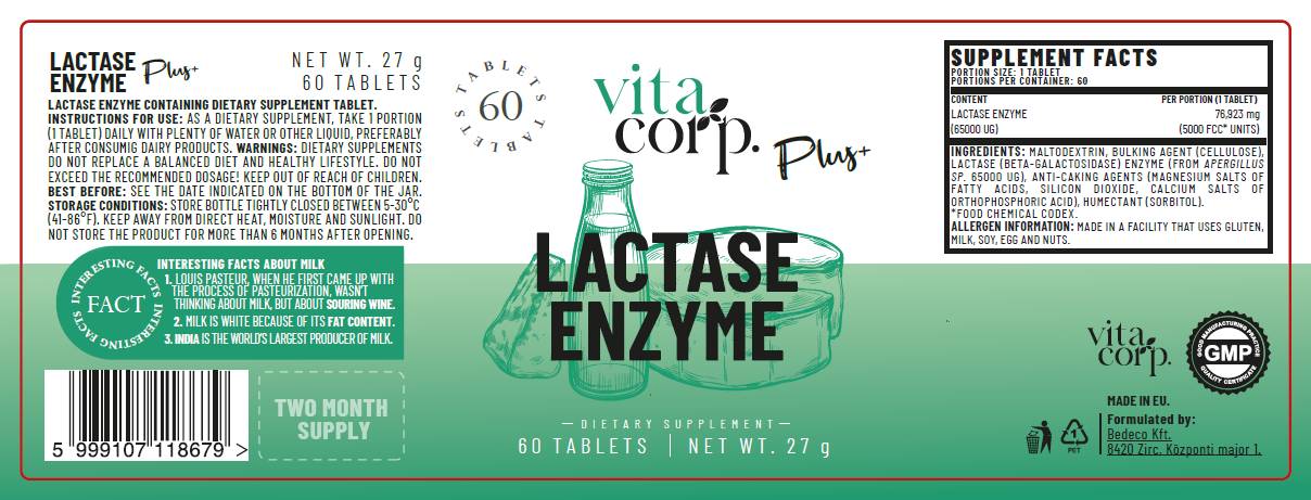 Enzyme lactase - 60 comprimés