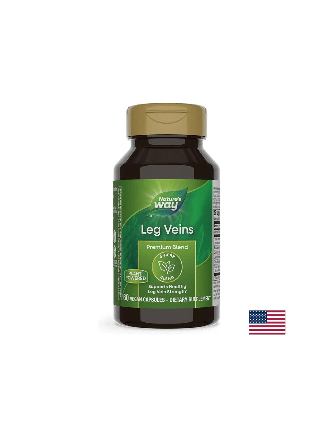Varices et circulation altérée - Veines de jambe - Formule premium avec herbes et vitamine C, 60 capsules