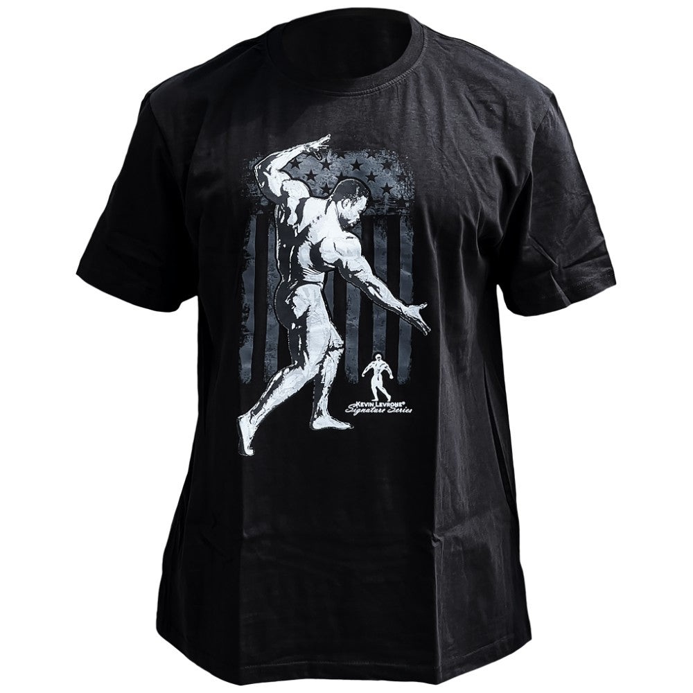 <tc>Kevin Levrone</tc> T-shirt | Drapeau américain - Noir