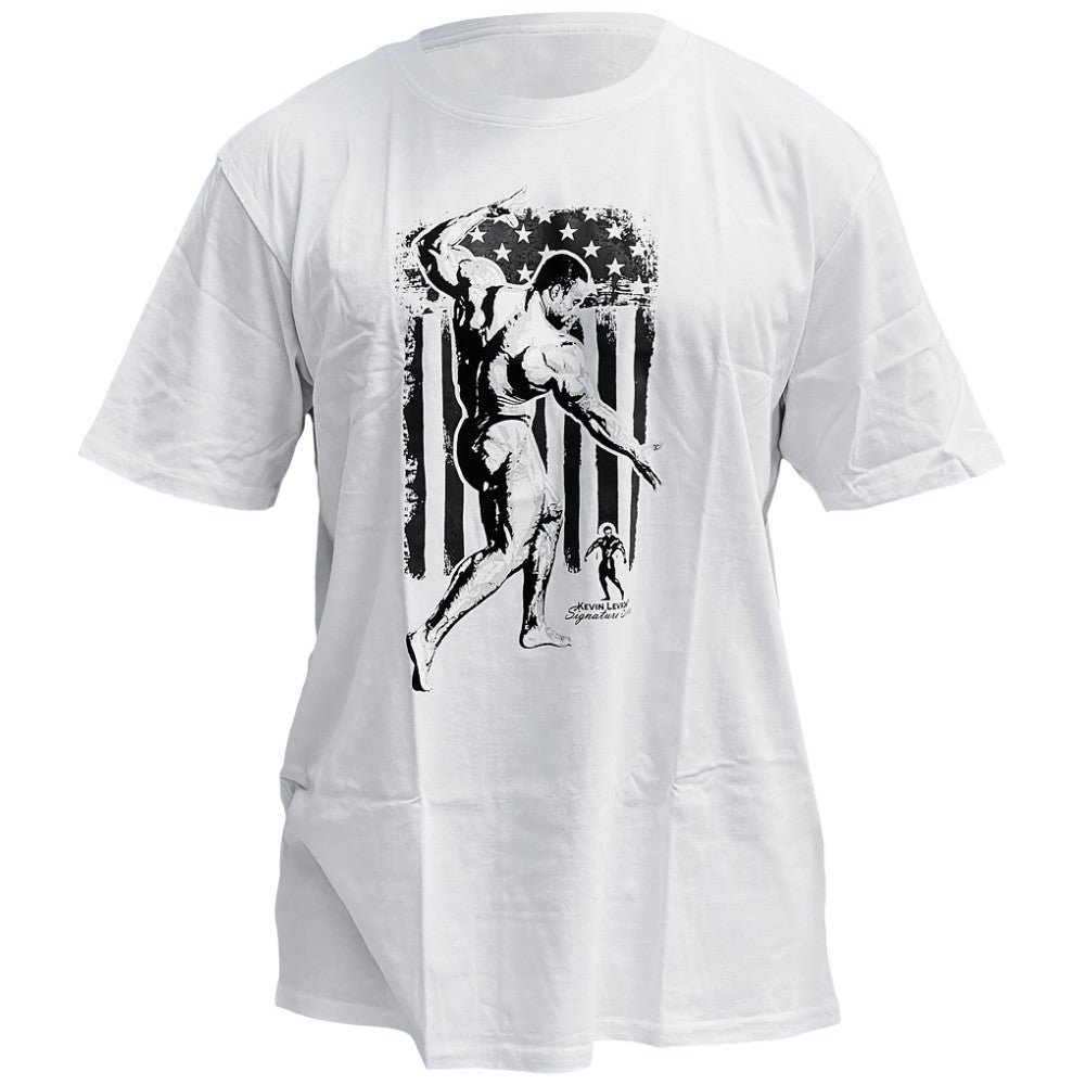 <tc>Kevin Levrone</tc> T-shirt | Drapeau américain - Blanc