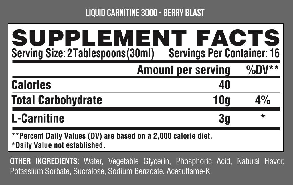 Liquide L-carnitine 3000 - 473 ml