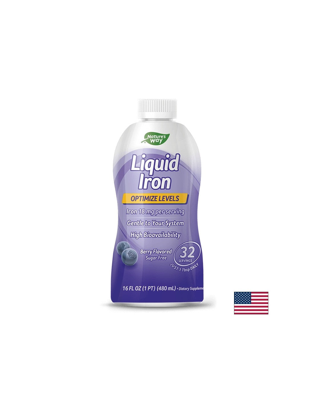 Fer liquide - fer liquide (saveur de myrtille), 480 ml de nature de la nature