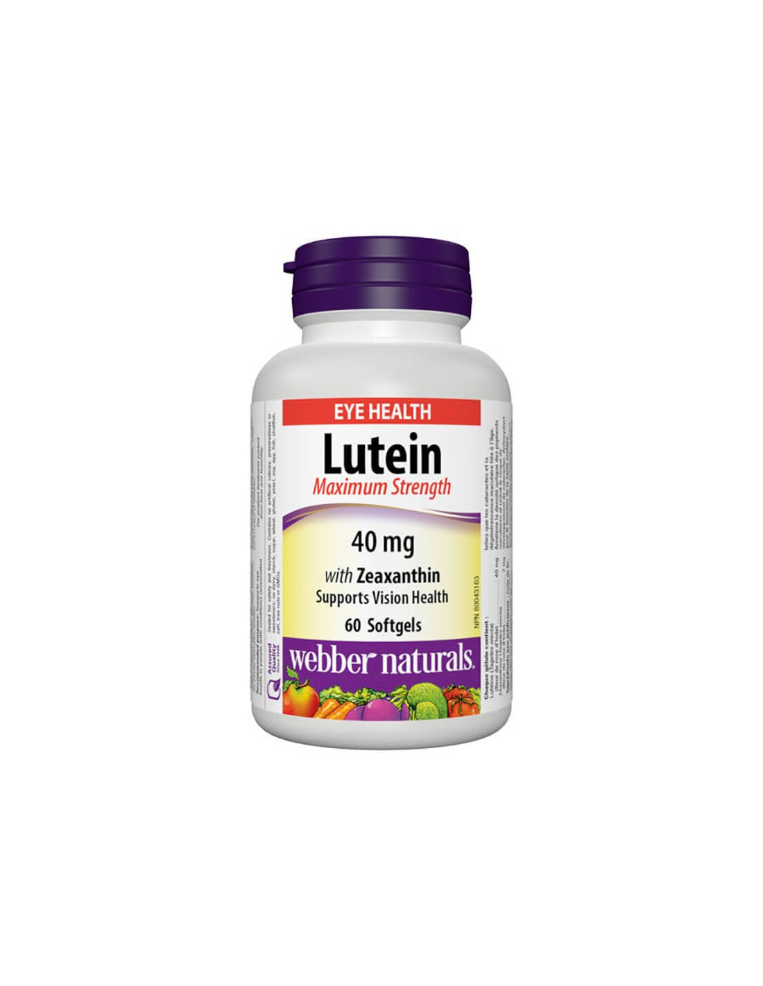 Lutein with Zeaxanthin Extra Strength - Lutein and Zeaxanthin - For Vision Support, 60 Softgels Webber Naturals - Nutra Best Europe