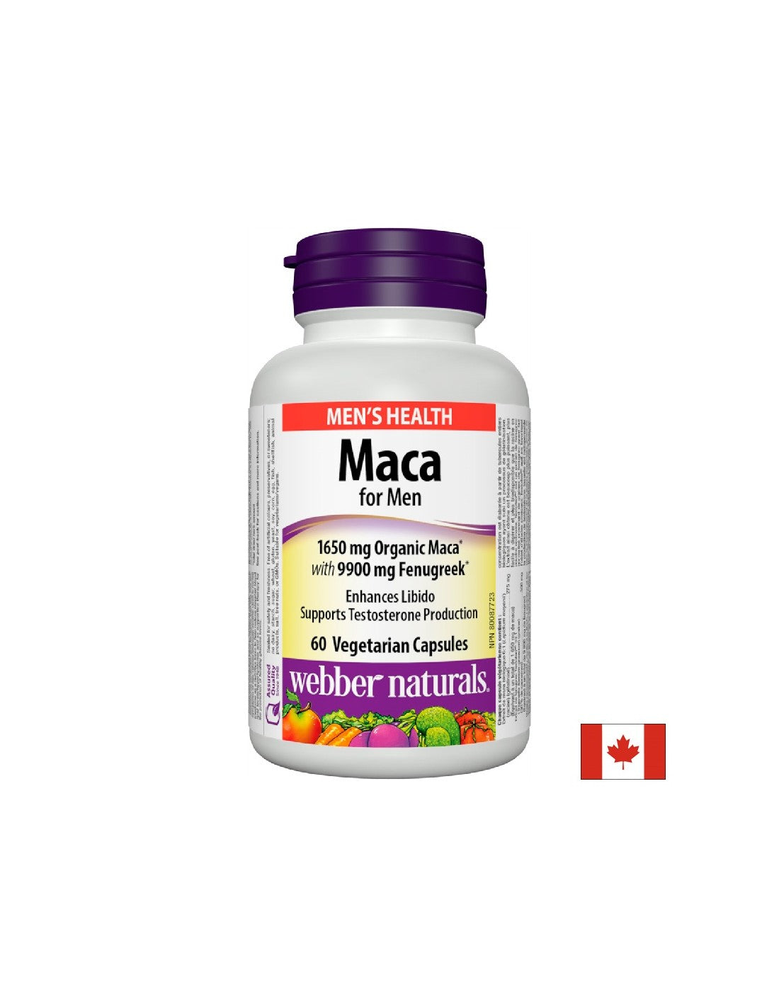Maca pour hommes x 60 capsules <tc>Webber Naturals</tc>