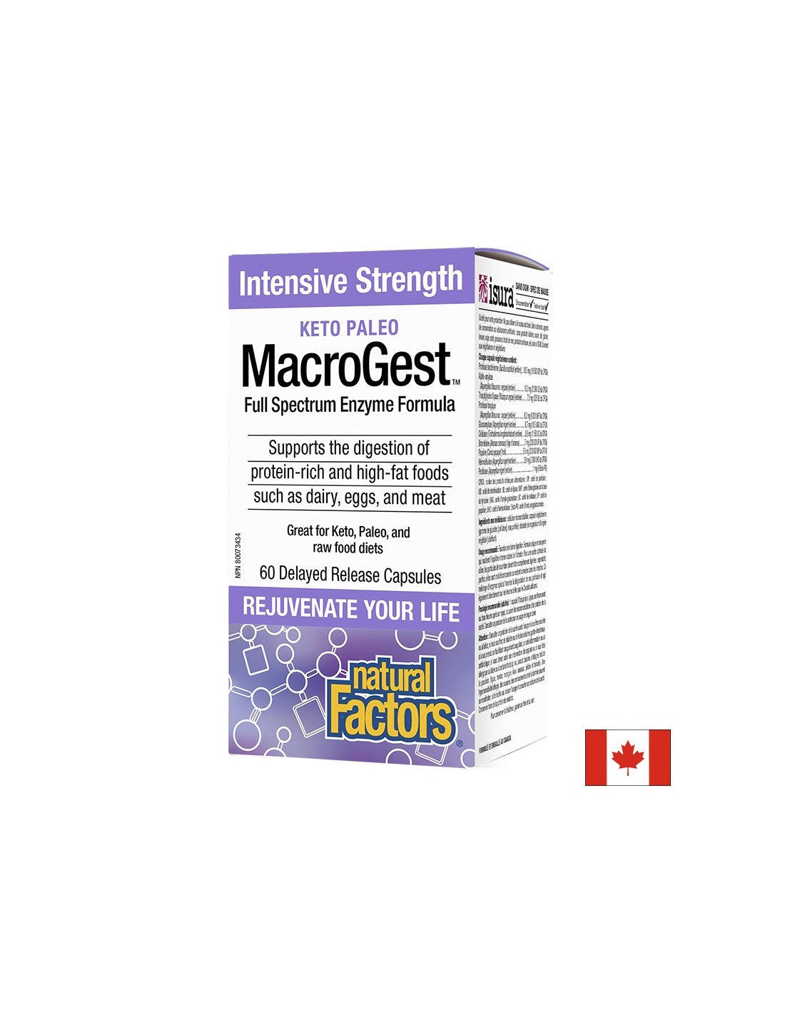 MacroGest™ Keto Paleo - Enzymes digestives x 60 <tc>Natural Factors</tc> E<tc>XTEND</tc>Capsules à libération prolongée