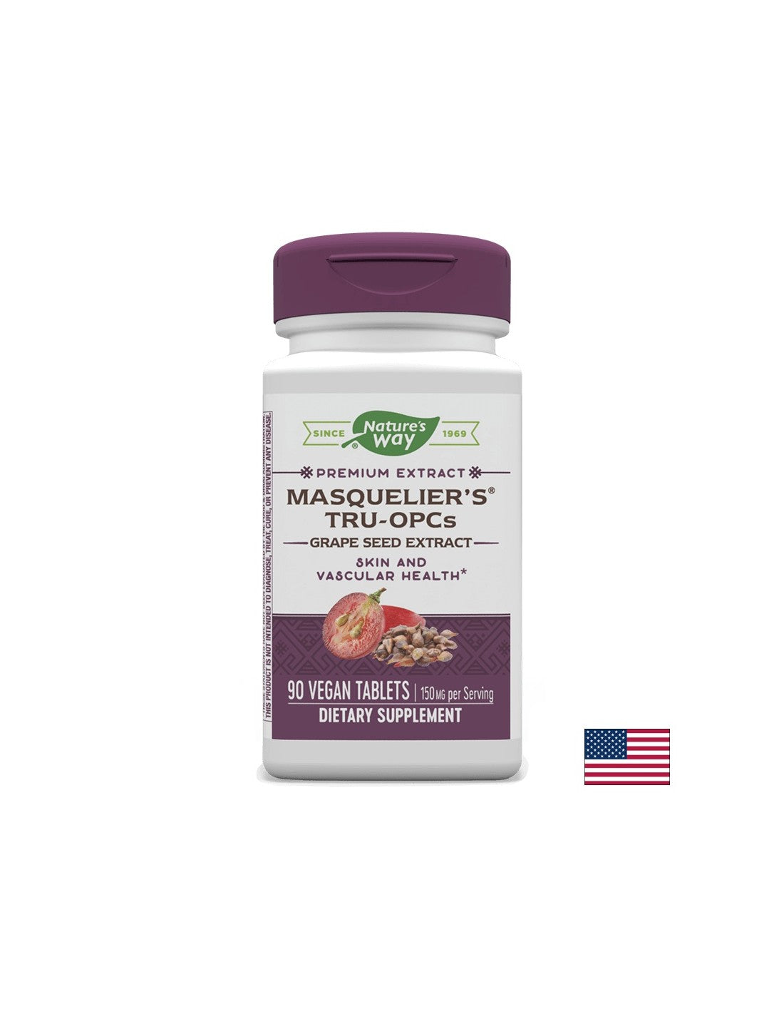 Extrait de graines de raisin Masquelier's® Tru-Opcs ™, 90 comprimés Nature's Way